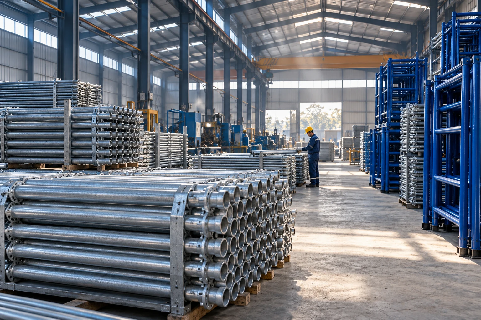 Illustrative scaffold material preparation workshop